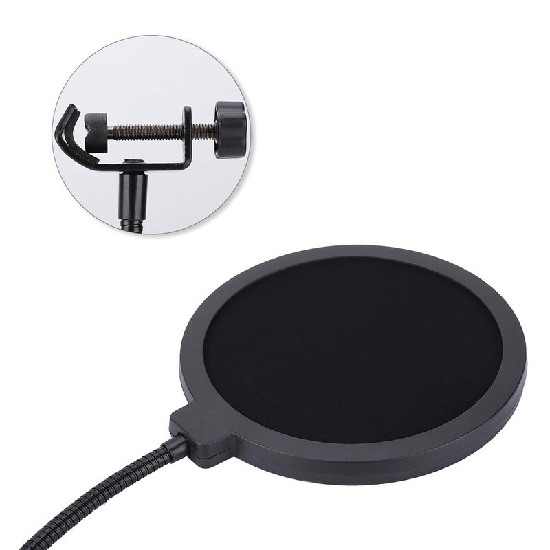 Shield Mic Filter, Gooseneck Noise Reducing Microphone Pop Filter, Protective