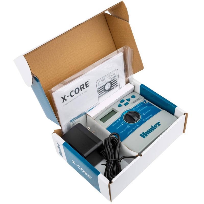 Hunter Sprinkler XC400I X-Core 4-Station Indoor Irrigation Controller, Small, Gray