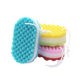 WOIWO 3 Pieces 100% Fiber Sponge Bath Sponge Body Scrubber, Super Size, Delicate, Soft and Rich Foam, Can Be Reused to Remove Dirt and Excess Grease from Cosmetics