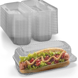 MT Products Plastic Hot Dog Container with Lid 6.5" x 2.75" x 2.6" - Count Per Pack: Pack of 480