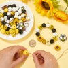 SOFPLATE 200Pcs 12 Styles Bee Bead Wood Honeycomb Beads Bulk