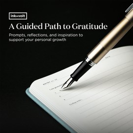 Ink+Volt Daily Gratitude Journal for Women & Men, Original Design with Inspirational Quotes, Grateful Journal for Happiness, Mindfulness, Affirmations & Reflection - 6x8.5 in, Sky Blue