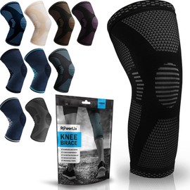 PowerLix rodillera de compresión  Mejor rodillera para hombres y mujeres  Rodillera para correr, crossfit, baloncesto, levantamiento de pesas,...     