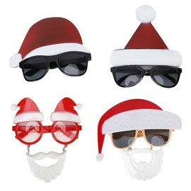 4pcs Santa Claus Cute Christmas Eyeglasses Costume Party Glasses Photography Props