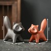 Heart Tong Ceramic Fox Ornaments, Fox Figure, Decorative Desktop Ornament
