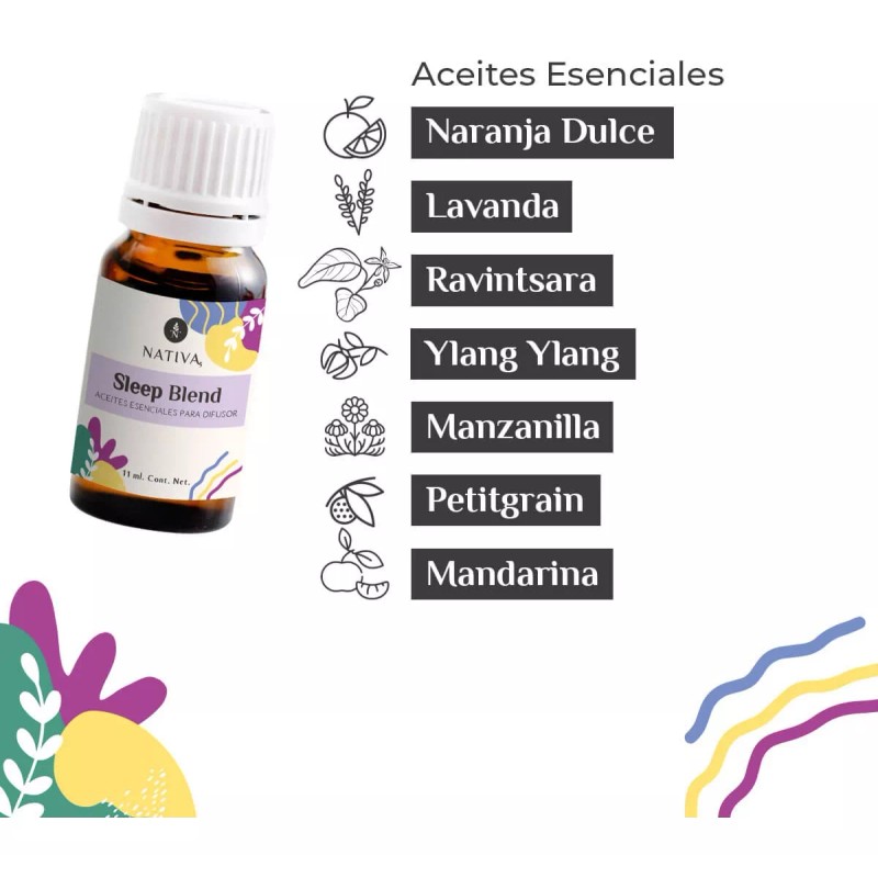 Nativa5 Difusor Para Aceite Esencial Aromaterapia+aceite Sleep Blend