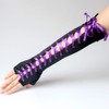 Seeksmile Women's Lace Up Elbow Length Steampunk Gloves Sexy Fingerless