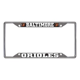 FANMATS 26513 Baltimore Orioles Chrome Metal License Plate Frame, Team Colors, 6.25in x 12.25in