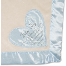 Pavilion Gift Company - Baby Boy - Blue Silk Edge Royal Plush Baby's First Blanket 30 x 40 Inch
