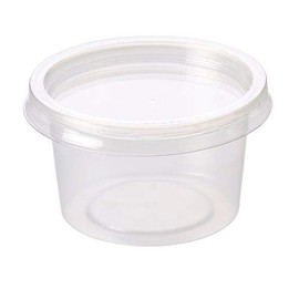 Sabco - 50pcs 4oz Clear Round Plastic Takeaway Sauce Pots With Lids - Deli Pots For Dip Ketchup Chutney - Containers For Slime Wax Melts
