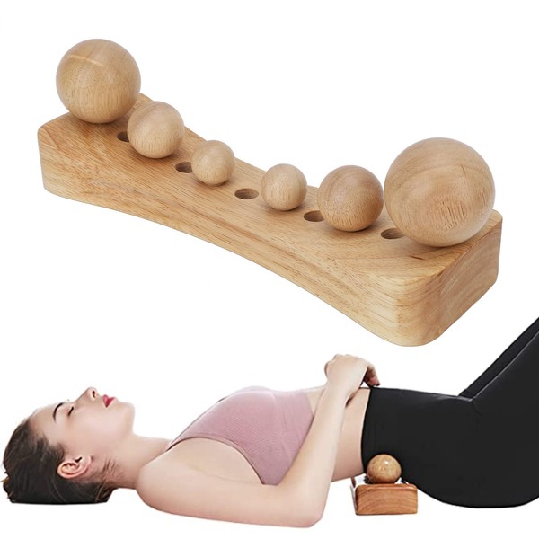 Psoas Muscle Release Tool with 6 Massage Heads, Relaxation Tool, Trigger Point Wood Therapy Massager for Relaxing Back Bain