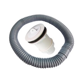 Qrity 1 x Siphon for the Kitchen Sink, Flexible Drain Hose, Drain Sink Set for Bathroom, Kitchen Sink, 64 mm Connection + Drain Pipe