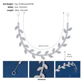 FAIRYGATE Headbands Women Bridal Headpiece Crystal Wedding Hair Vine Leaf Rhinestone Hair Accessories Prom Guest Headband for Brides and Bridesmaids 4818