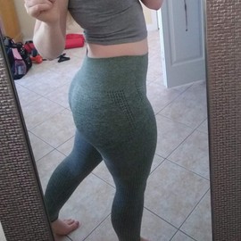 Aoxjox Women's High Waist Workout Gym Vital Seamless Leggings Yoga Pants 24'' (Khaki Marl, Large)