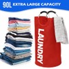 Large Foldable Waterproof Laundry Basket with Padded Handles. Multi-Functional Oval