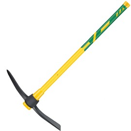 GloriousAMC Heavy Duty Mattock, 36" Fiberglass Handle, Yellow, Steel, Multipurpose Garden Tool, Chopping Soil, Gardening
