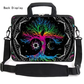 AMARY 17" Laptop Shoulder Bag Carrying Case Adjustable shoulder straps, comfortable handle, front pocket for storing mouse (Color Tree)