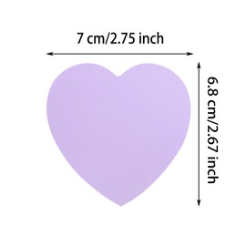 Mini Skater 2 Pack Kraft Paper Sticky Notes Heart Shaped Self-Stick Blank Book Tabs Paper Markers Sticky Notes Pad 100 Sheets Index Sticker (Light Purple)