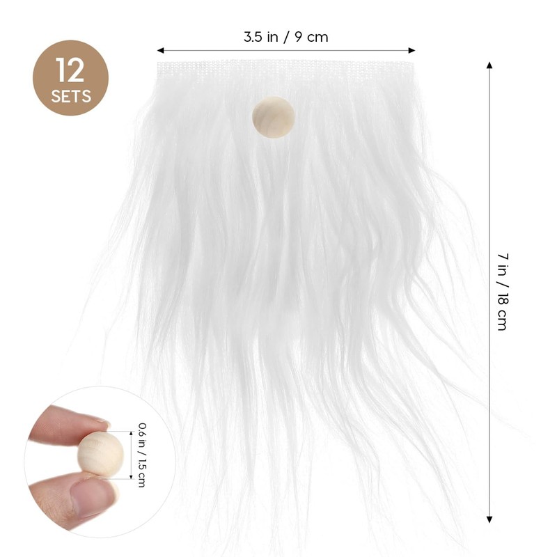 ABOOFAN Fabric 12 Pieces Gnome Beard Faux Fur Dwarf Beard
