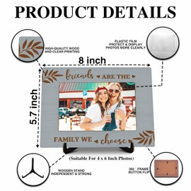 valucise Friends Pictures Frame, Friends Are The Family We Choose Photo Frame with Stand, Friendship Gifts for Best Friend, Farmhouse Home Living Room Bedroom Office Decoration -a13