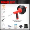 Drain Auger 33 Ft with Easy Cable Rewind System, Plumbing
