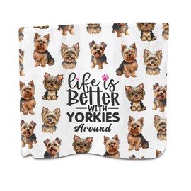 PXTIDY Küchentuch mit Yorkshire Terrier, Motiv: "Life Is Better With Yorkshire Terrier", Geschenk für Yorkshire Terrier