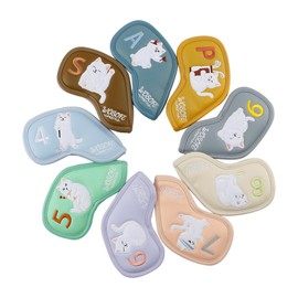 Generic 9 Pieces Golf Iron Covers Set Golf Club Head Covers Wear Resistant Protector Wrap Socks Gift Protector for Club Shaft, Mixed Color