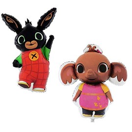 Balloonshop Pack of 2 Bing & Sula Pig Shaped Foil Balloons - Bing Gifts - Baby Gifts - Baby Birthday