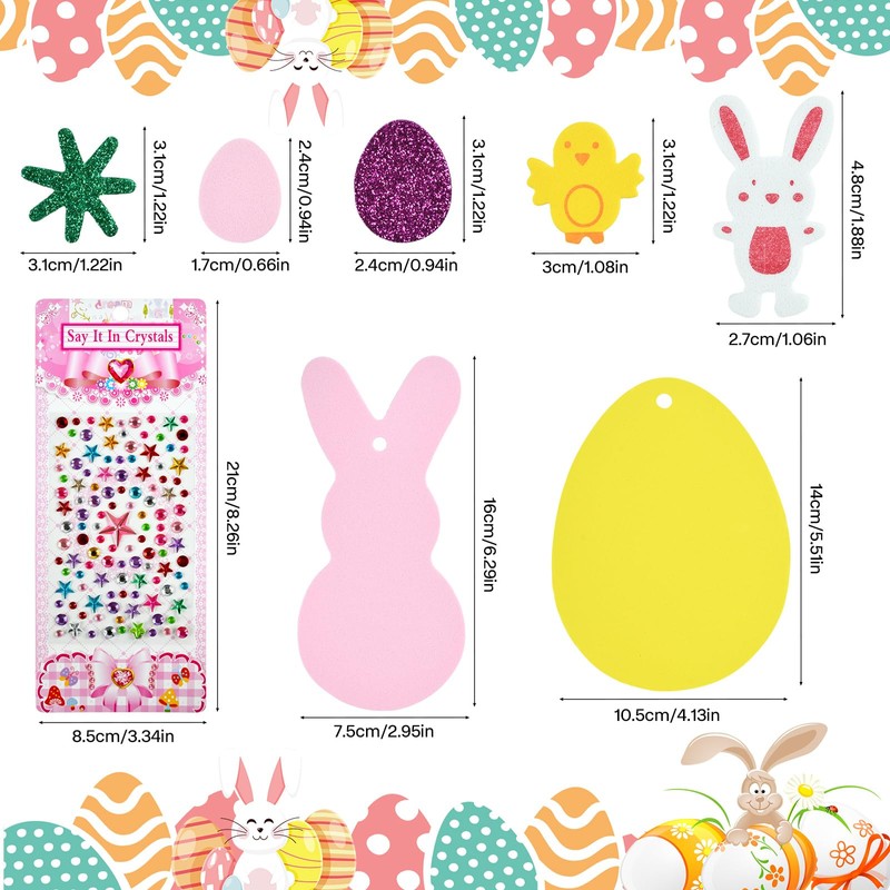 DIELIANHUA 336 Pieces Easter Crafts Children, DIY Easter Decoration Craft