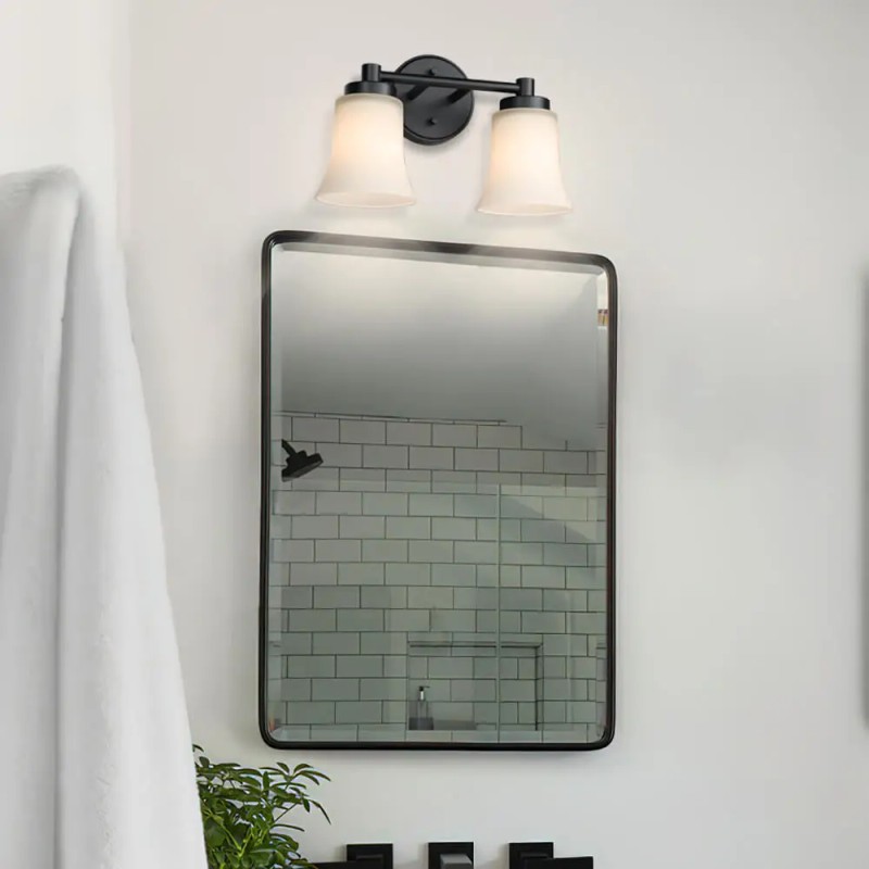 US Instock ETL Black Iron Double Vanity Lights for Mirror