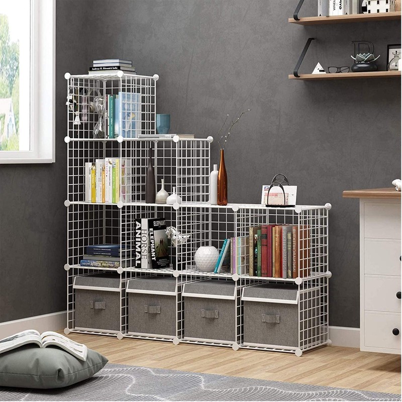 C&AHOME Wire Cube Storage, 12-Cube Storage Organizer Metal, C Grids