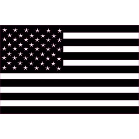 American Matte Black United States Flag Decal 24" x 15"