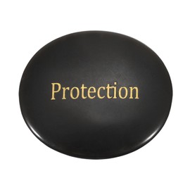 PATIKIL Natural Thumb Worry Stone, 1.8"x1.5" Oval Crystal Stone with Inspirational Words, Pocket Rock Anxiety Crystals for Women Stress Gifts Meditation, Black Obsidian(Protection)