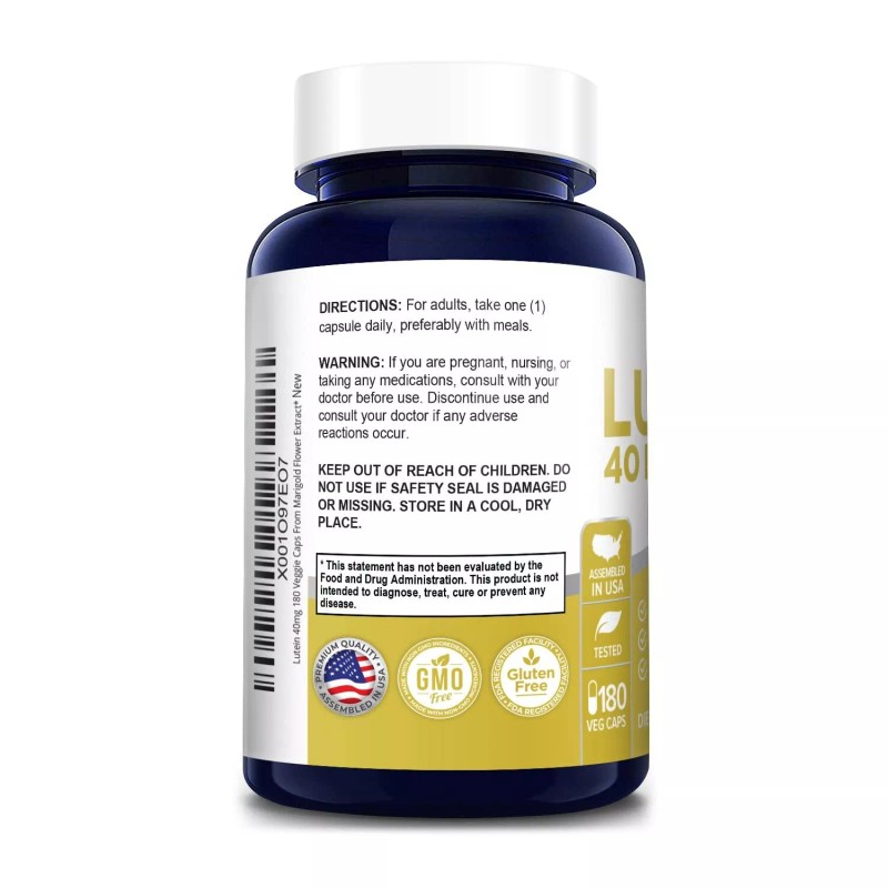 NusaPure Lutein 40mg 180 Veggie Capsules (Non-GMO & Gluten Free)