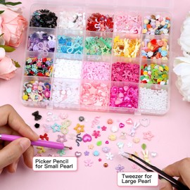 Umillars 960pcs 3D Mix Shape Resin Nail Art Charms with Alloy Butterfly Nail Charms Gems Aurora Gummy Bear Star Heart Lollipop Hollow Beads for Nail Art Designs