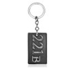 221B Key Holder, Key Ring Sherlock Holmes Goods , sliver
