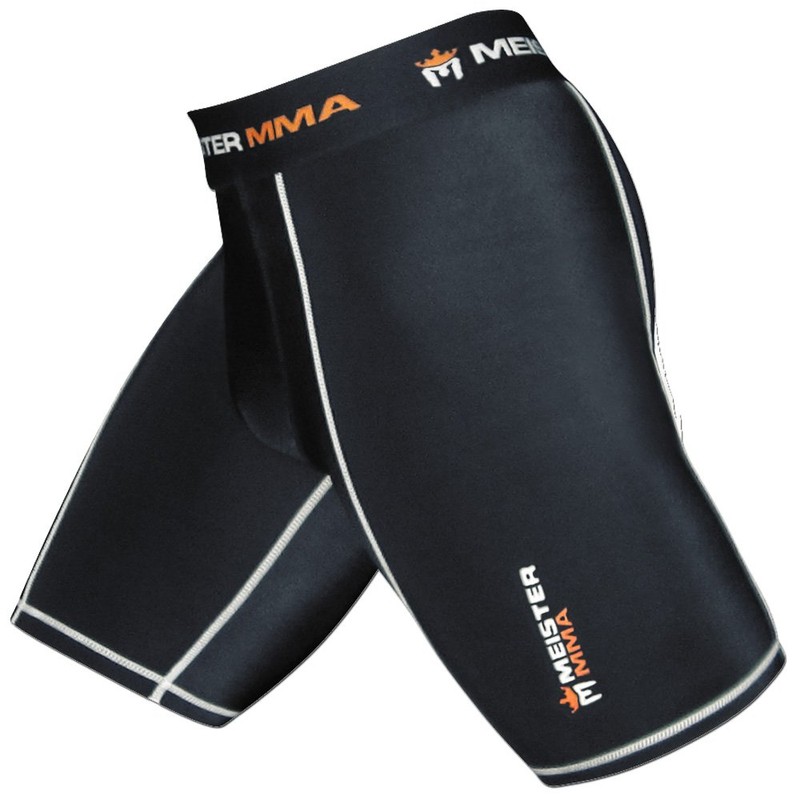 Meister Compression Rush Fight Shorts w/Cup Pocket - Black -