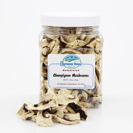 Harmony House Foods Dried Champignon Mushrooms (2.25 oz, Quart Size Jar)