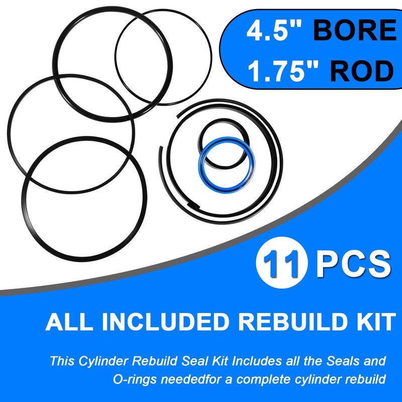 Hydraulic Log Splitter Cylinder Rebuild Seal Kit Suitable for 4.5"