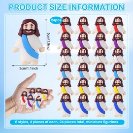 VEQENIFY 24 Jesus Figur Jesus Spielzeug Mini Jesus Kleine Jesus Figuren Jesus Bastelset Osterdekorationen Mini Kleine Jesus Figuren Klassischer Christus Spielzeug Zum Füllen Von Ostereiern