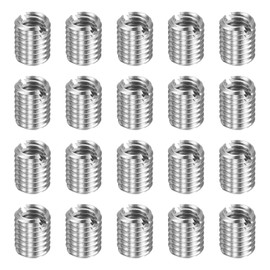 sourcing map 20pcs Thread Repair Inserts M8 x 1.25 Male to M6 x 1 Female Thread 10mm Long Stainless Steel Reducing Nuts Metric Self Tapping Sleeves Threaded Reducer Industrial Fasteners