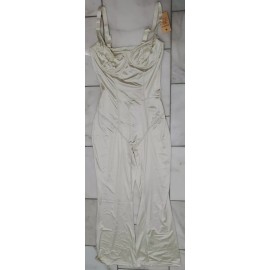 Popilush Women's Size M Cream Ivory V Neck Sleeveless Shapewear Pant Jumpsuit