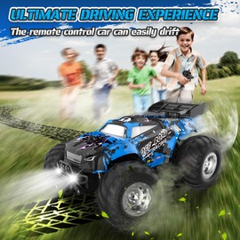 Barlisam Remote Control Car, All-Terrain Remote Control Truck for Boys 8-12, Headlight, Dual Motors, 1:20, 10KM/H, 2.4GHZ, Speed-Friendly, Sturdy, Rechargeable RC Cars for Beginner, Kids 6+(Green)