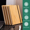 CWUINT 4 Set Lined Bamboo Journal Notebook,80 Pages,5.3”*7.2”,Hardcover Executive Notebooks,Daily