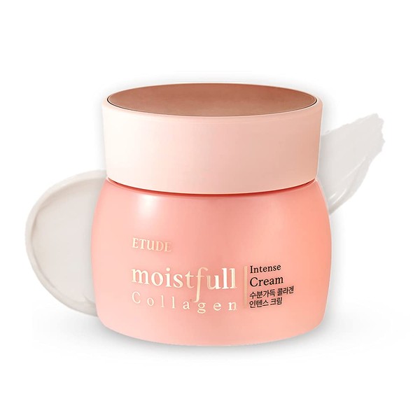 Etude House Moistfull Collagen Intense Cream (75ml) | Intense Hydrating Super Collagen Skin Care Cream | Korean Facial Moisturizing Cream with Low-molecular Peptides included for All Skin Type