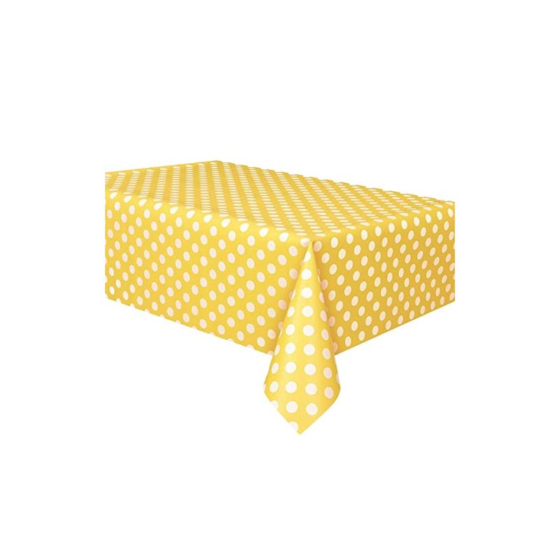 Royal7 2 Pack Yellow Polka Dot Plastic Rectangle Tablecloth 54"x108"…