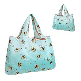 MYLERCT Faltbare Einkaufstasche, 2 Stück Einkaufsbeutel Faltbar 11x 11cm Verbreiterter Griff Wiederverwendbare Einkaufstasche, mit Kleinen Taschen, für Einkaufen Picknicken Reisen