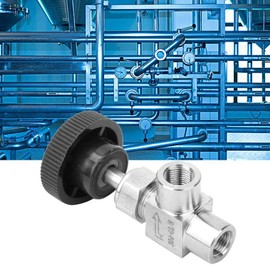 Stop Valve,Angle Valve BSPP Female Thread Needle Valve 304 Stainless Steel Angle Type Stop Valve for Water Gas Oil Fuel (1/8)