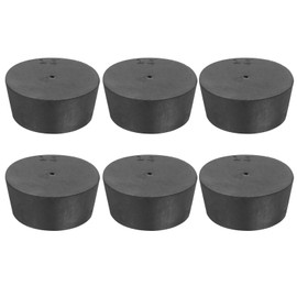 sourcing map Rubber Tapered Plug 48mm to 56mm Solid Test Tubes Bungs Stopper with Hole Black for Lab 6 Pieces