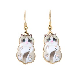 Lovely Cat Dangle Earrings - Adorable Calico, Cow, Ginger, and Ragdoll Cat Styles Drop Earrings for Cat Person Cat Lover Gift-ragdoll